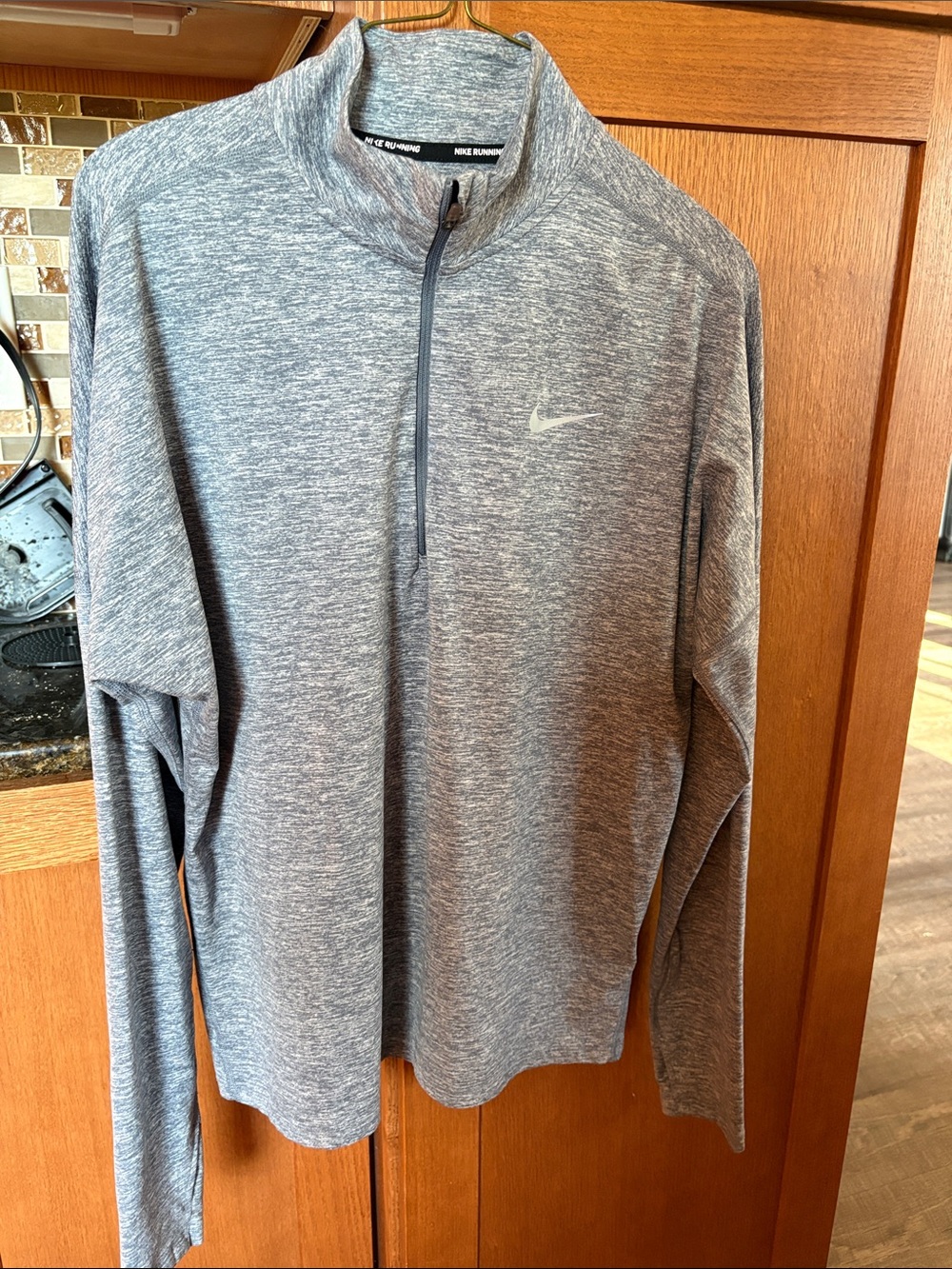 Nike Heather Gray Quarter-Zip Running Top